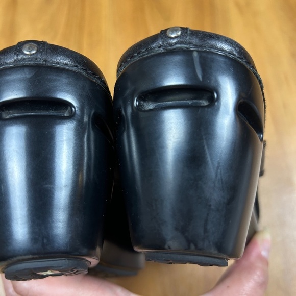 Cole Haan NikeAir Womens Black Leather Suede Wedge Mule Clogs . Sz 6B - Picture 12 of 15